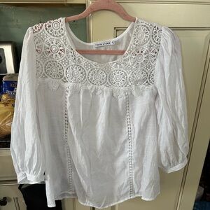 Elegant White Embroidered Blouse